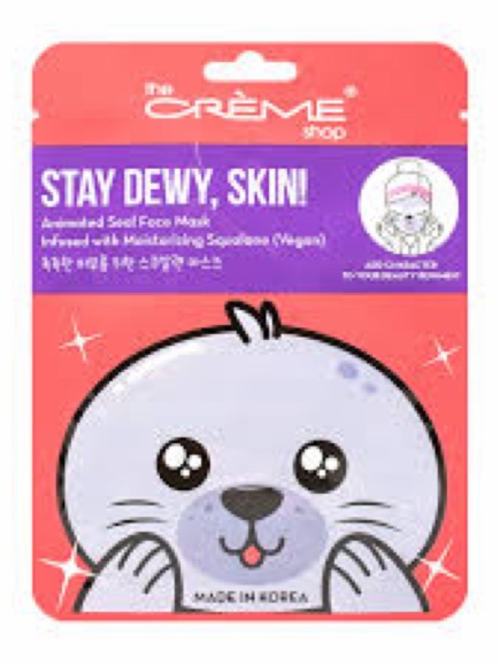 The Crème Shop Stay Dewy Skin Seal Face Mask - Pink & Purple